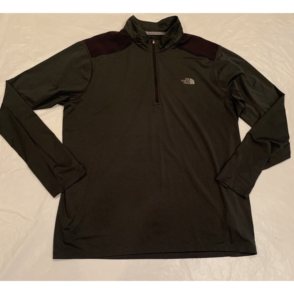 The North Face 1/4 Zip Grey/Black Pullover Flash Dry XD MEN's XL